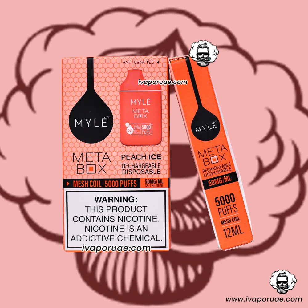 Buy Myle Meta Box Peach Ice (5000 Puffs) in UAE  Myle Vape Dubai