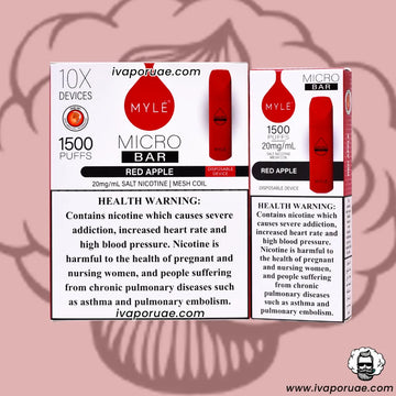 Micro Apple Red Buy Myle Micro Bar Red Apple (1500 Puffs) in UAE – Myle Vape Dubai