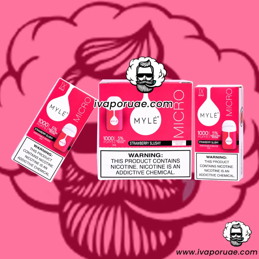 Buy STRAWBERRY SLUSHY MYL Micro Disposable Device @ Price 49 AED in UAE,  Dubai, Abu Dhabi, Ajman & Sharjah.  Myle Vape Dubai