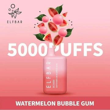 Elf Bar Watermelon Bubblegum 5000 Puffs Disposable Device