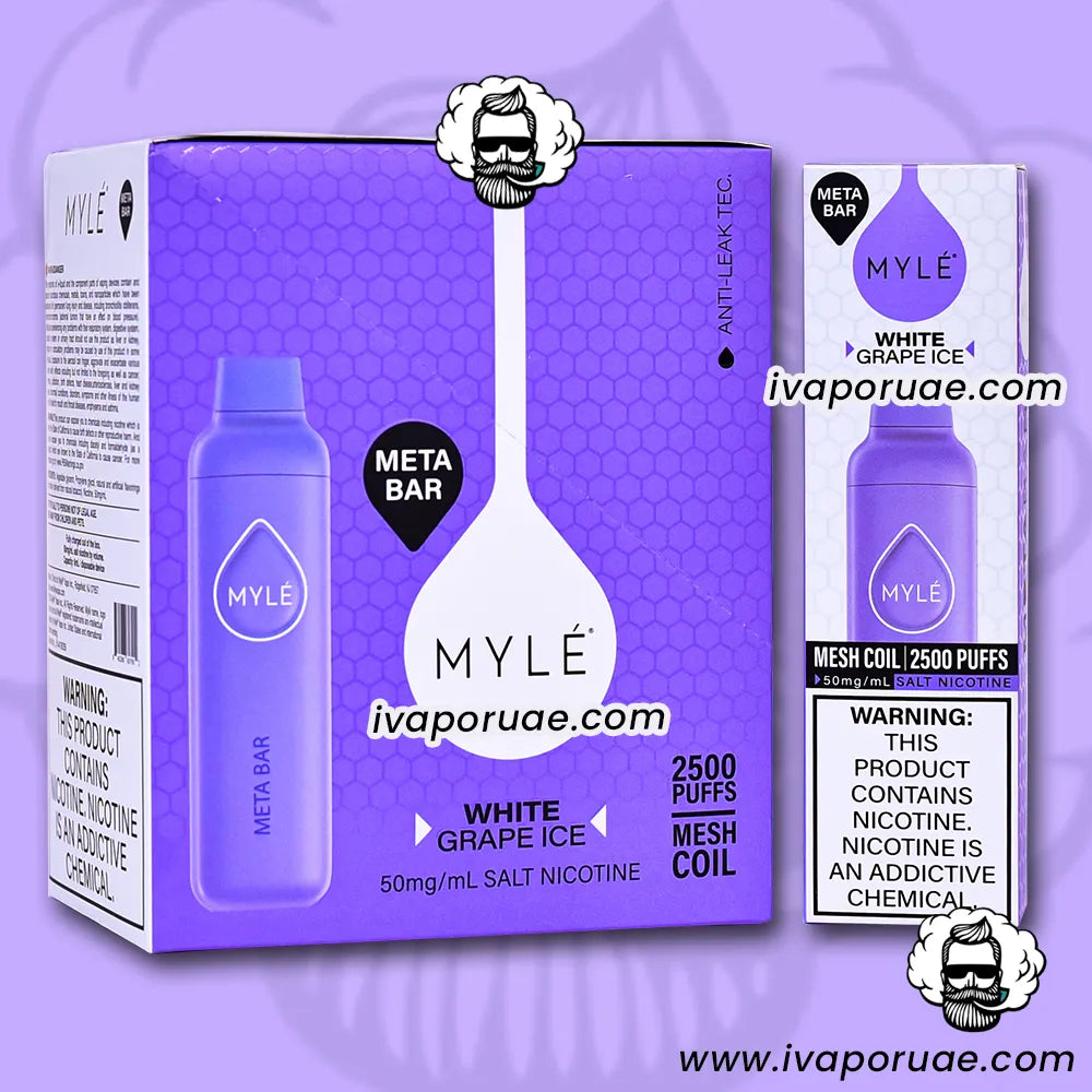 Buy Myle Meta Bar White Grape Ice (2500 Puffs) in UAE – Myle Vape Dubai